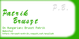 patrik bruszt business card